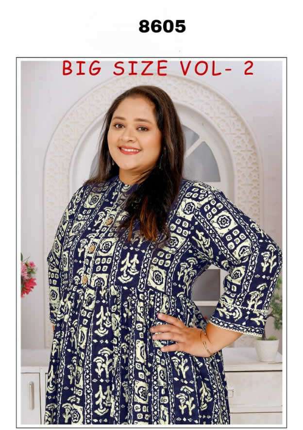 BIG SIZE VOL 2 PREMIUM RIYON EXPORT QUALITY LONG KURTI BY S3FOREVER BRAND POSTER